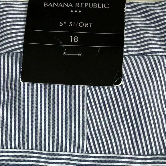 Banana republic blue and  white striped 5 inch shorts sz 18 - Picture 4 of 5